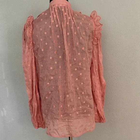Zimmermann Mae Ruffled Ramie Shirt co NWT AUS 0=US 4 - Picture 11 of 14